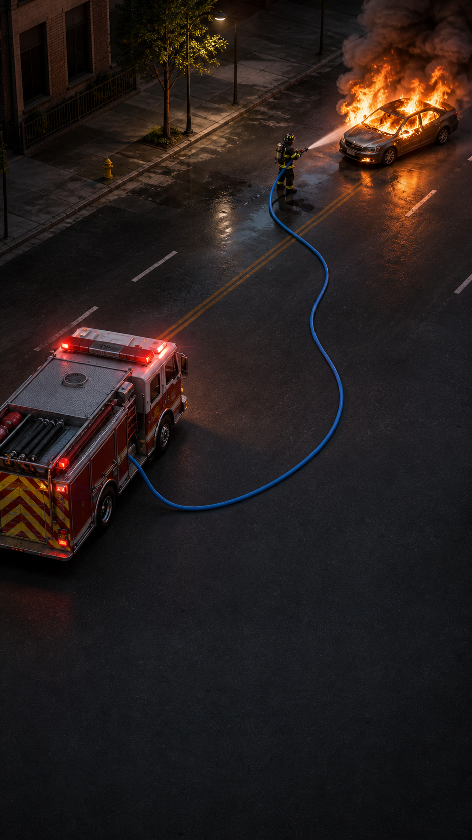 FireOpsSim car fire pump scenario preview